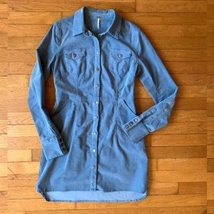 Free People S/P Fine Wale Corduroy Shirtdress